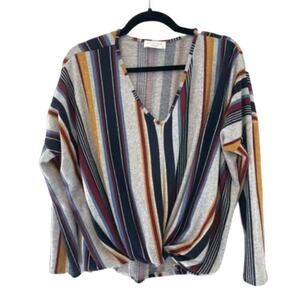 Lavender Fields Striped Pullover Sweater || Small EUC